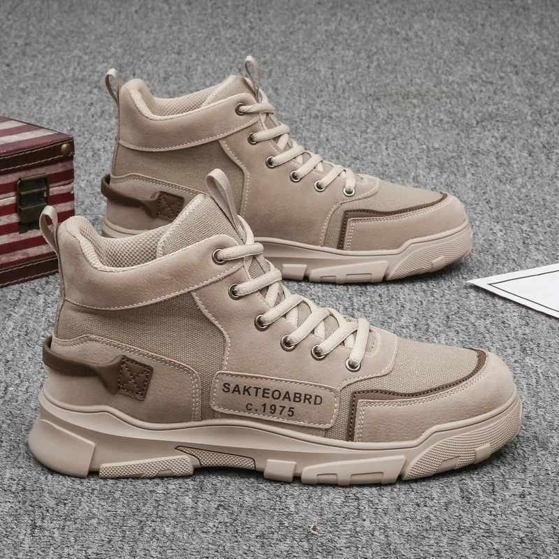 

2023 New Men Casual Shoes Male High Top Sneakers Winter Warm Fashion Lace Up Shoes Men's Boots Men's Casual Tooling Shoes