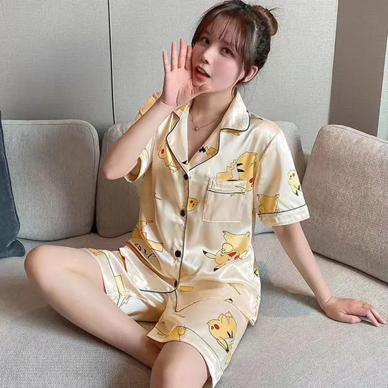 Lover Couple Pijama Spring Summer Homesuit for Men Women Long Pants Shorts Top Shirts Matching Pajamas Anime Japan Home Clothing