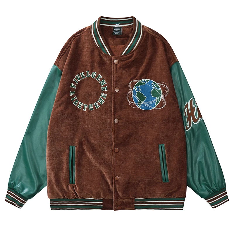 

Куртка-бомбер Мужская/Женская бейсбольная с графической вышивкой