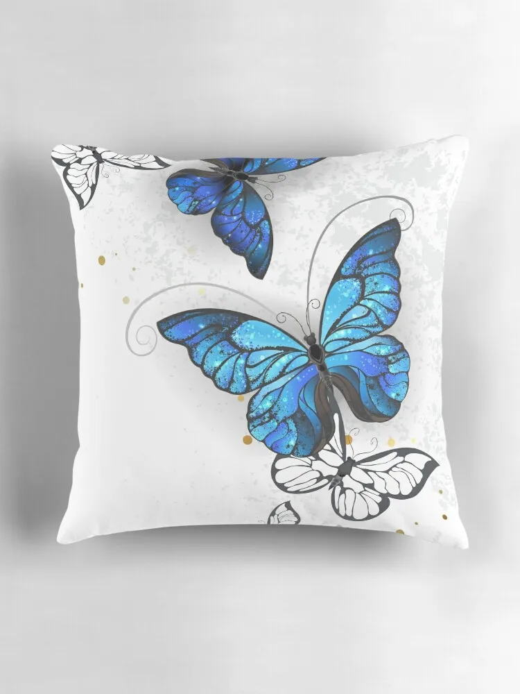 Дизайнерская Подушка с бабочками Morpho Роскошный декор аниме подушка
