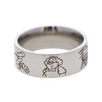 cartoon cute dog rings for teens stainless steel ring jewelry anime women men womens accessories fashion japanese
