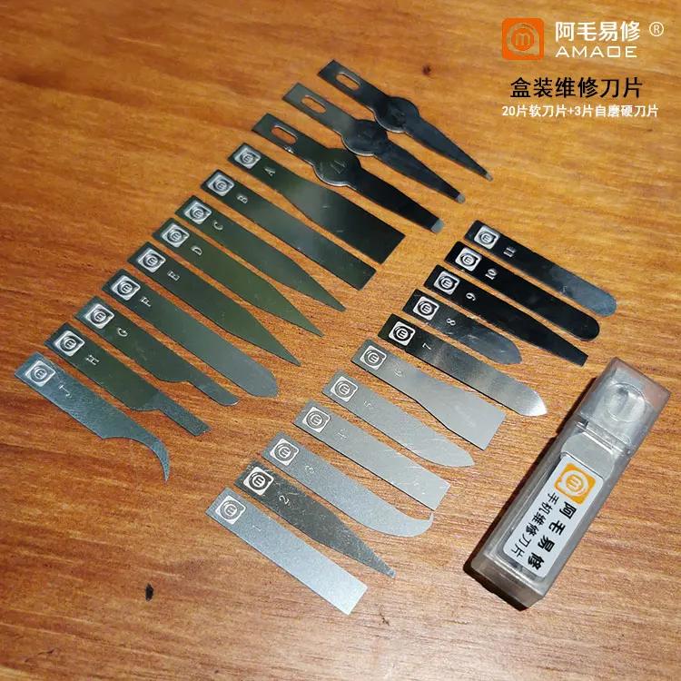 AMAOE Non-Slip Double head Metal Scalpel Knife Tools Suit For Mobile Phone Motherboard PCB Repair Phone Repair Tool Sets