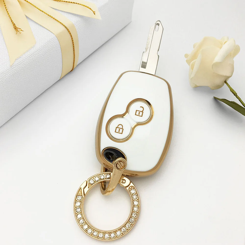 

Чехол для автомобильного ключа из мягкого ТПУ с 2 кнопками, флэш-чехол для Renault Clio Scenic, Megane, Duster, Sandero, Captur, мягкий автомобильный пульт дистанционного управления