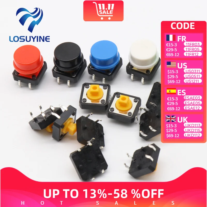 

20 шт. тактильный кнопочный переключатель LOSUYINE Micro Switch