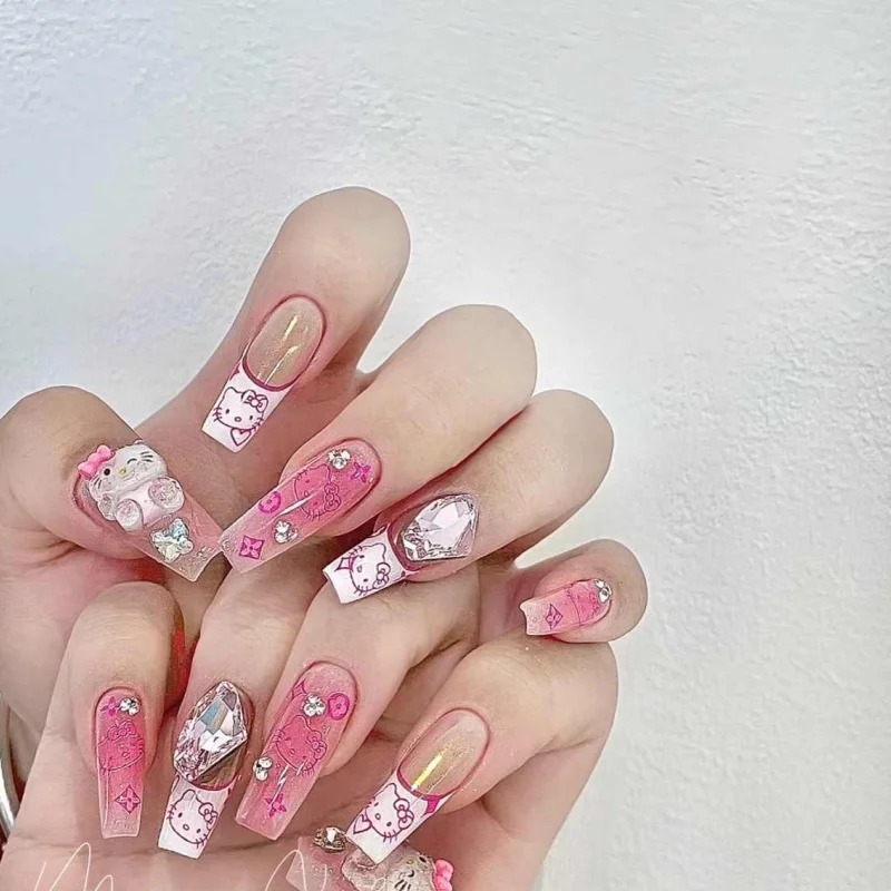 Sanrios девушка мультфильм сладкая Аврора французская длинная трапеция Hellokittys патч