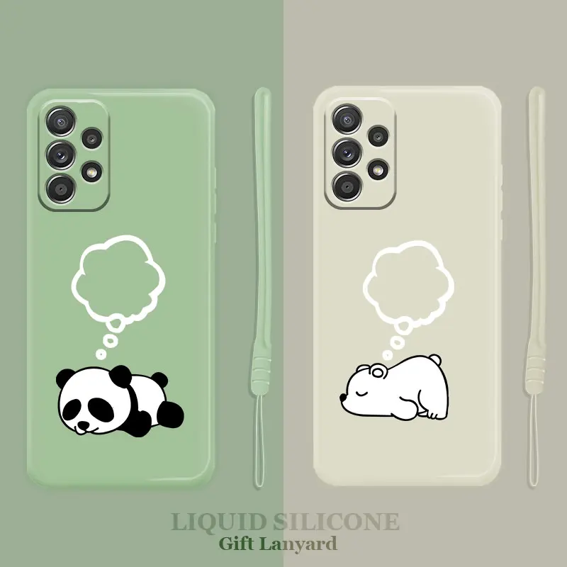 

Liquid Case For Samsung Galaxy A52 A12 A51 A71 A53 A52s 5G A50 A21s A12 A10 A11 A03 Phone Cover Cute We Bare Bears