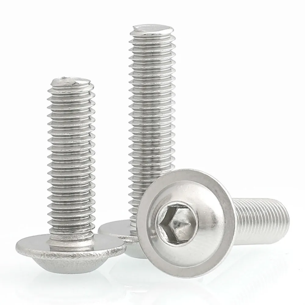 

60pcs Hex Socket Allen Screws Round Button Head Flange Bolts M5 M6 304 Stainless Steel Screw ISO738 L=8-30mm 12 16 20 25mm