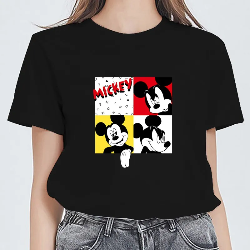 

Mickey Mouse Minnie Mouse Short Sleeve T-shirts Cute Graphic T Shirts Streetwear Women's Tee Shirt Gothic Clothes Dropshipping