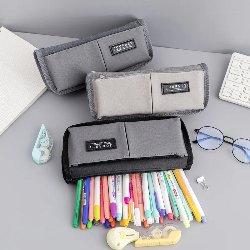

Creative Canvas Pencil Cases School Large Capacity Pencil Case Boy Pencil Bag Simple Pen Case Student Stationery Bag Big Pen Bag