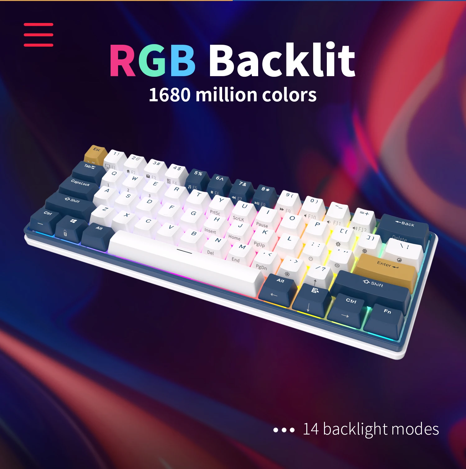RK61Plus трехмодная механическая клавиатура Wireless Горячая смена кадров RGB сподсветкой 61клавиатуры геймер Доставка из россии (art.: 3920cd49ebae4) - 3920cd49ebae4