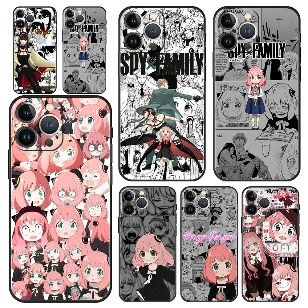 

Spy x Family Anya Forger Funda Phone Cases For iPhone 11 12 14 13 Pro Max Mini X XR XS 7 8 Plus SE Case Luxury Silicone Cover