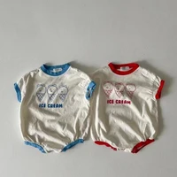 2022 summer new baby cute ice cream print bodysuit cotton infant boy girl clothes fashion toddler baby jumpsuit 0 24m