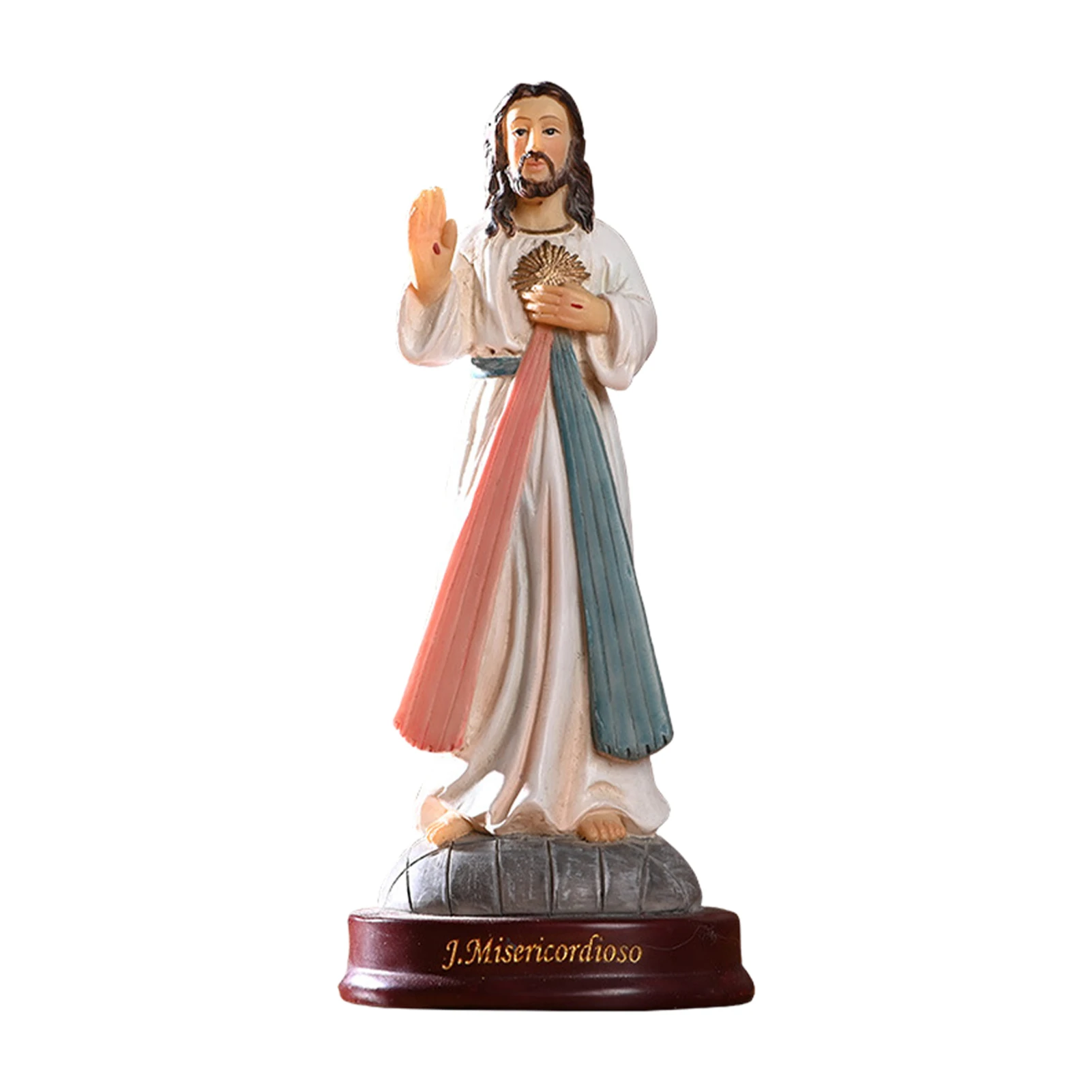 

Resin Figurine Waterproof Jesus Sculpture Weather Resistance Hand Made Statue Ornament Collection Display Home Decor Religious