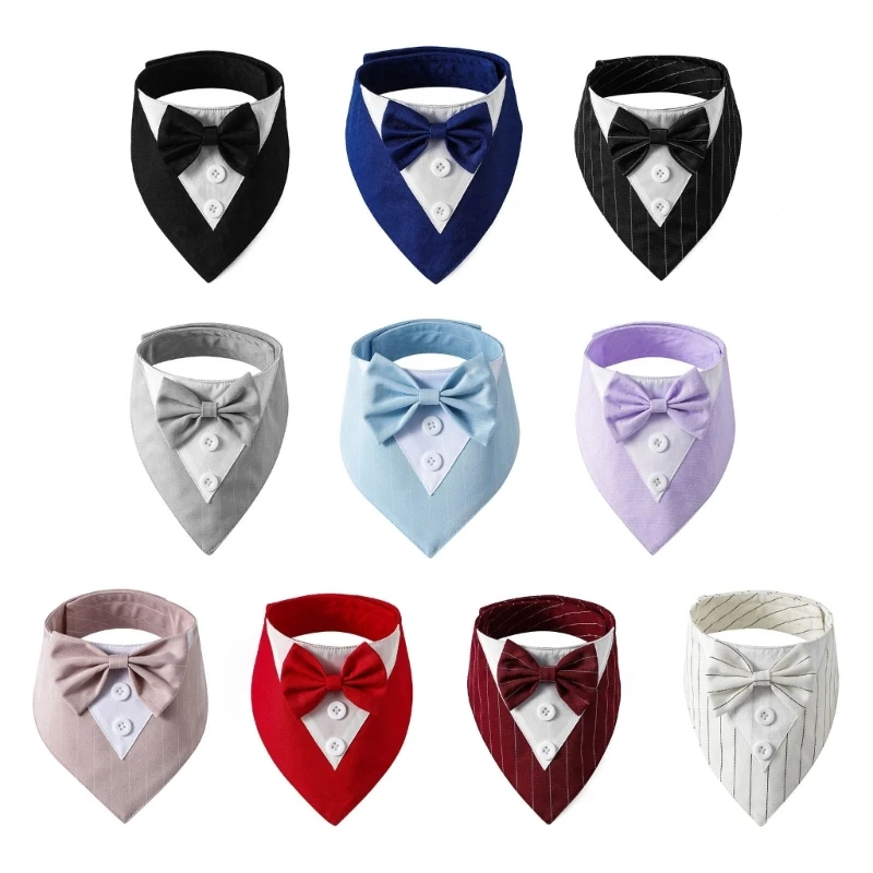 448B Cute Adjustable Wedding  BowTie Collars  Suit Collar with Big-Bow Elegant Bowtie for Pet Salons