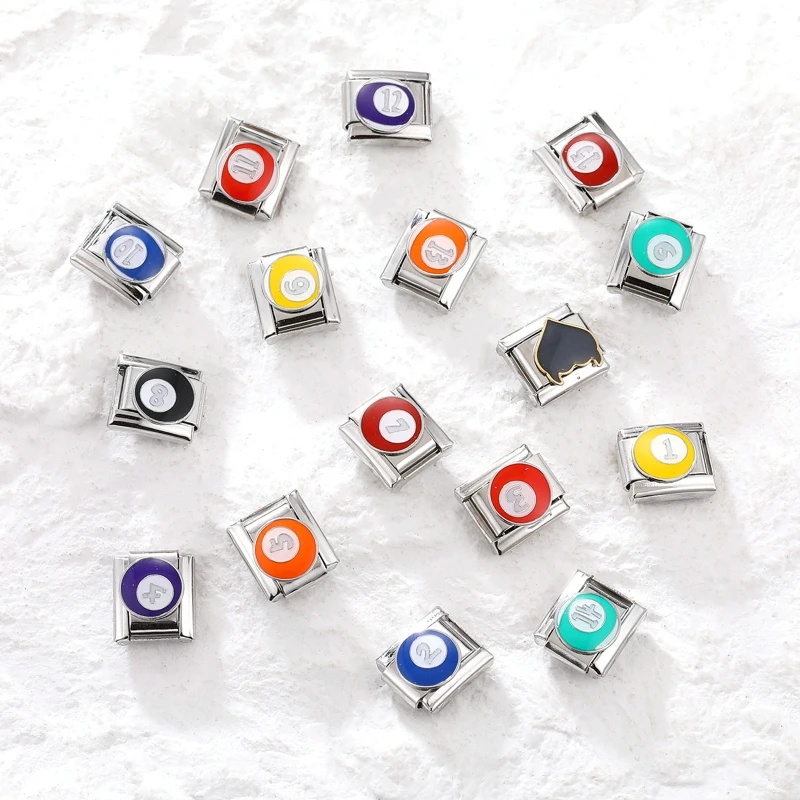 2024 Women Fashions Table Tennis Italian Charm Links Fit 9mm Bracelet Stainless Steel Making DIY Jewelry Birthday Gift