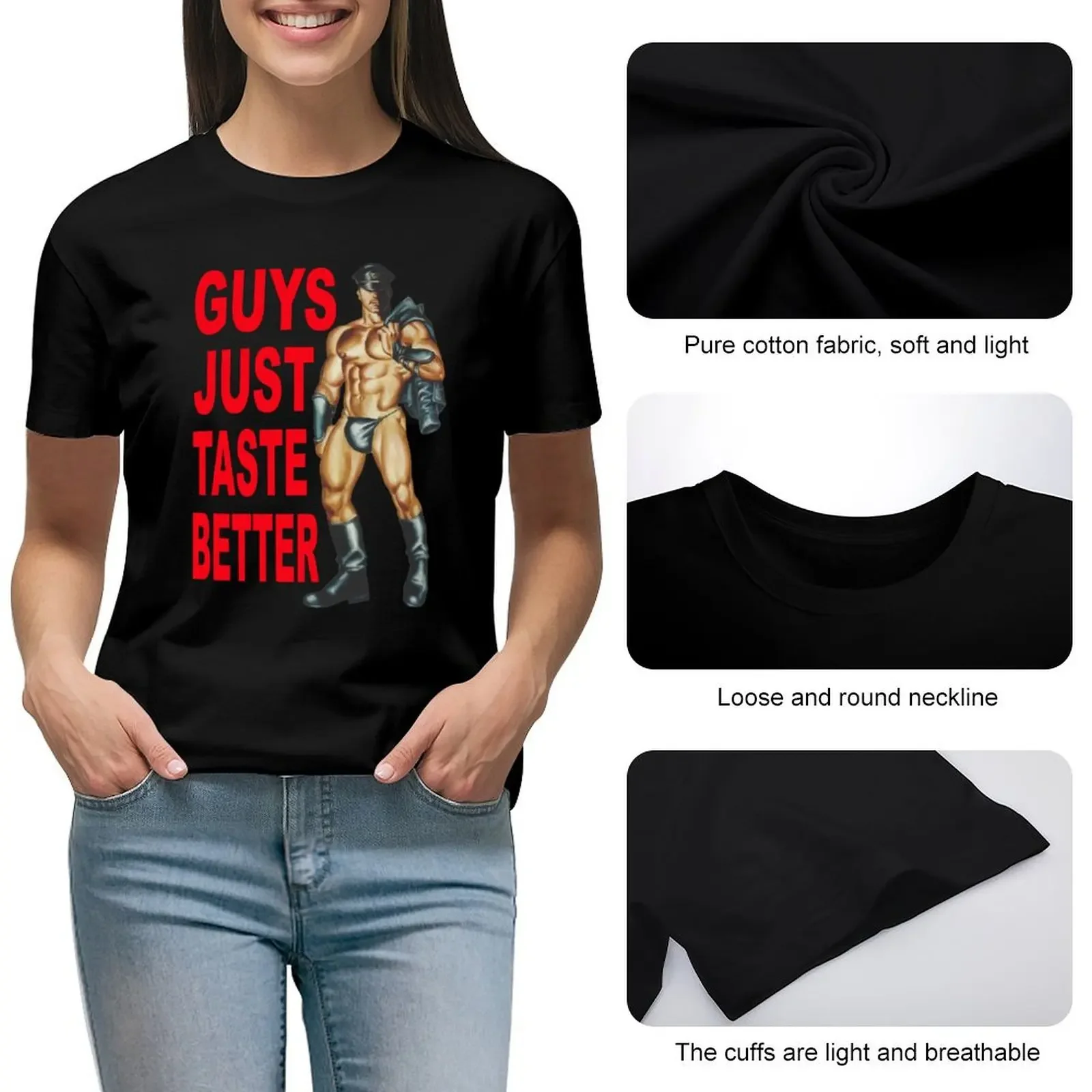 Футболка GUYS ARE TASTY женская одежда быстросохнущая футболка с короткими рукавами