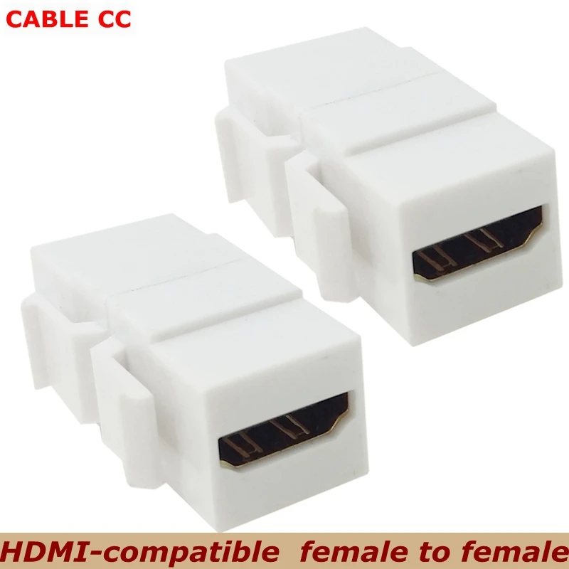 

New HDMI-compatible 1.4 Embedded Female-to-Female F/F Trapezoidal Jack Coupler Adapter for TV Monitor Wall Panel White