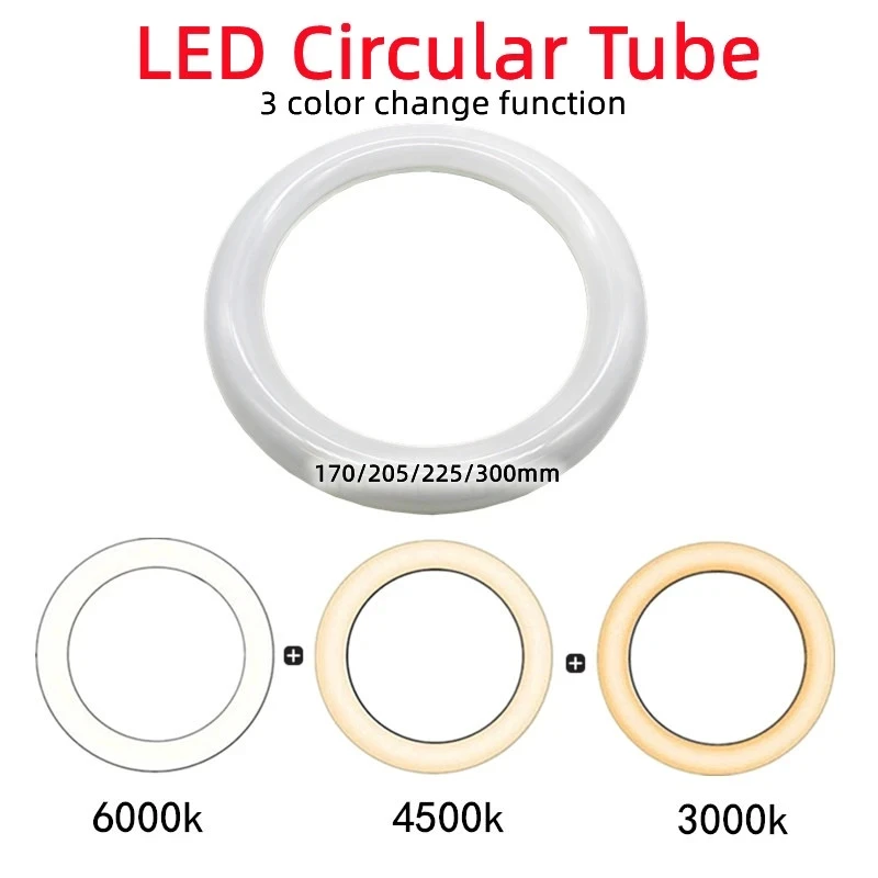 

T9 LED Circline Light Bulbs 8 Inch 12Inch 230V FC8 T9 Replacement for 22W Circle Fluorescent Lamp Fixture G10Q Adjustable Color