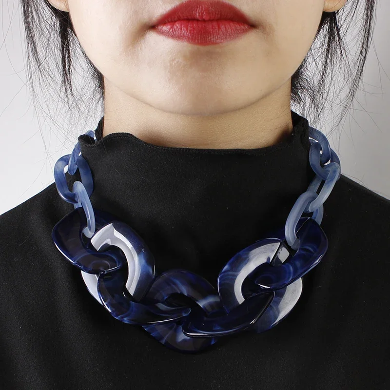 Новое богемное акриловое Большое Квадратное ожерелье с цепочкой для мужчин и