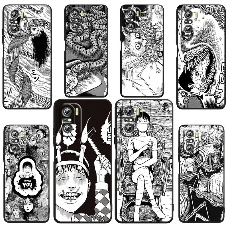 

Junji Ito Japanese horror manga For Xiaomi Redmi Note 12 Turbo 11E 11S 11 11T 10 10S 9 9T 9S Pro Plus 5G Black Phone Case