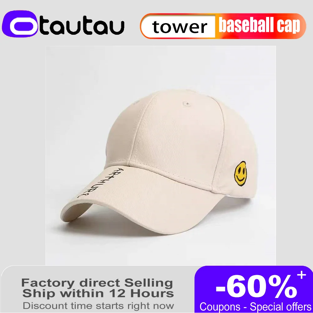 

2022 New Female Korean Version Ins Smiley Baseball Cap Summer Sunscreen Peaked Caps All-match Fashion Shade and Male