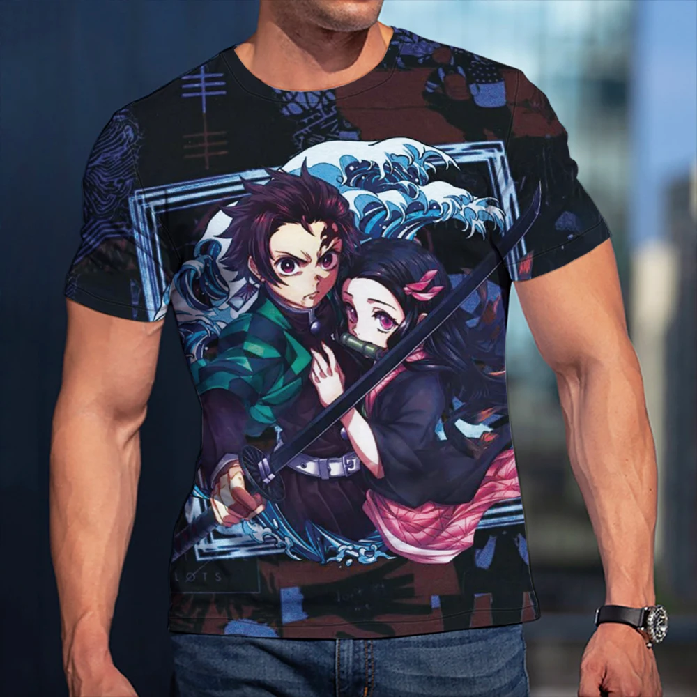

Demon Slayer Anime T Shirt For Men Camisetas Manga Kimetsu No Yaiba Tops Camiseta Hombre Ropa Clothing Tee Camisa Masculina