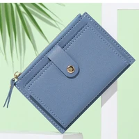 pu leather womens short wallet fashion cute small coin purse hit color buckle zipper wallet card holder cash clip clutch