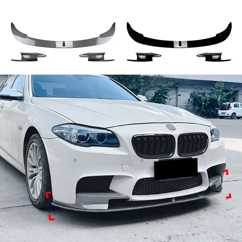 Фото Подходит для BMW 5 серии F10 F11 M5 2011-2017: передний сплиттер, накладка на бампер, внешняя модификация угловых элементов. №1