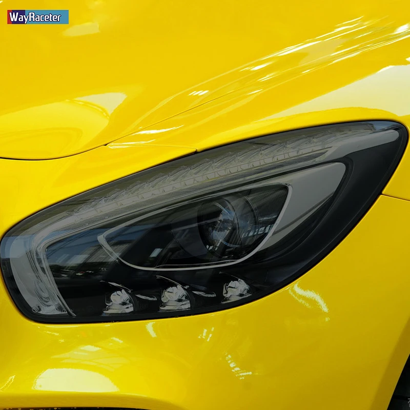 Car Headlight Protective Film Transparent Black TPU Sticker For Mercedes Benz AMG GT 2015-Present GT63 Coupe 4-door Accessories