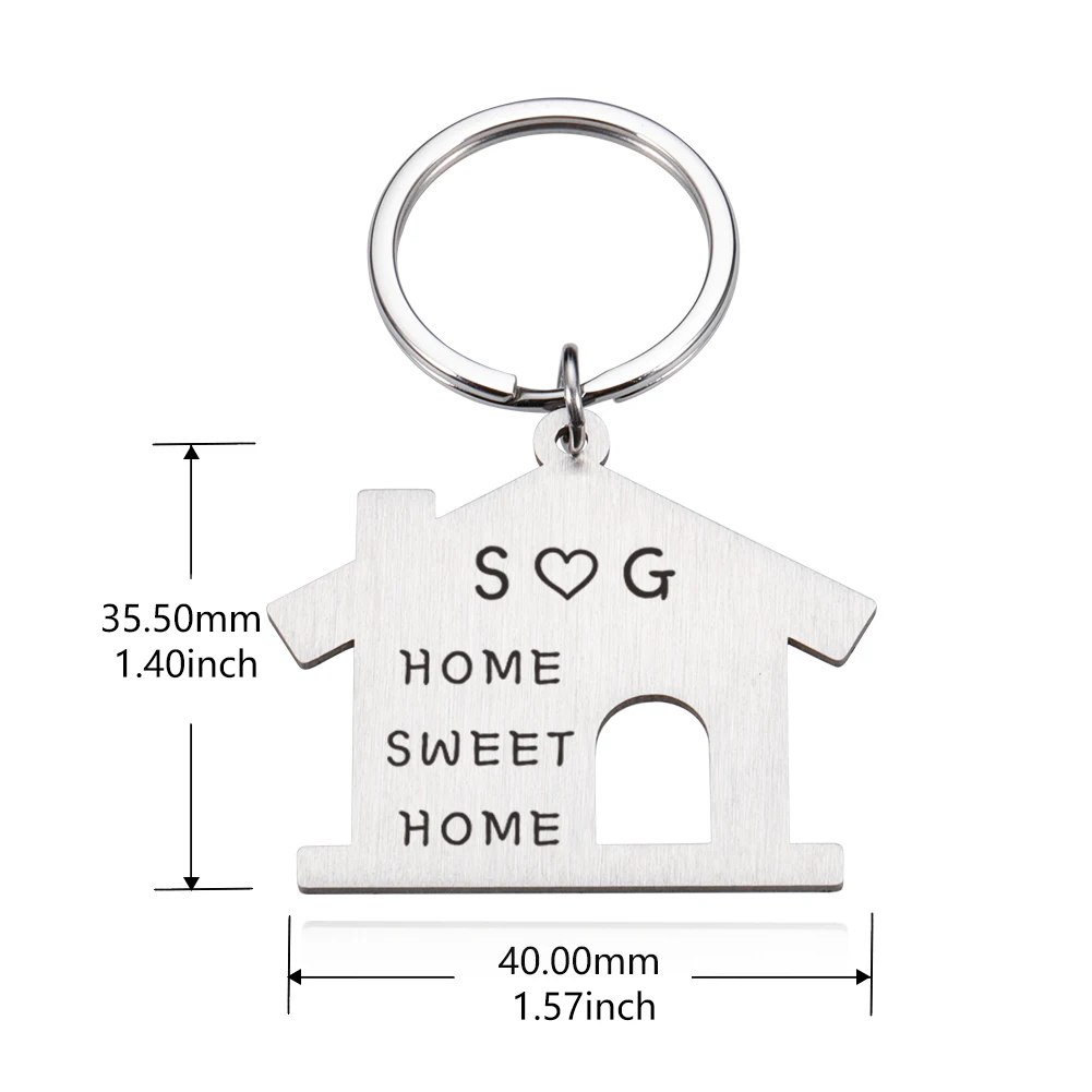 cartoon house keychain personalized free customization women cute key chain car unisex christmas present gift jewelry wholesale free global shipping