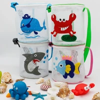 children beach toy storage bag portable toys storage bags kids swimsuit sunglass swimming pouch cartoon mesh crossbody pouch