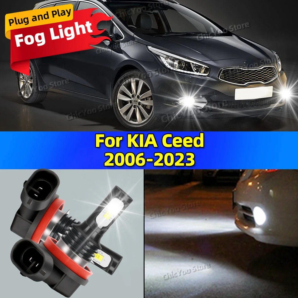 

2 аксессуара для передних противотуманных фар, светодиодная лампа 20000LM, ультра яркая лампа для KIA Ceed 2006-2023 2011 2012 2013 2014 2015 2016 2017 2018