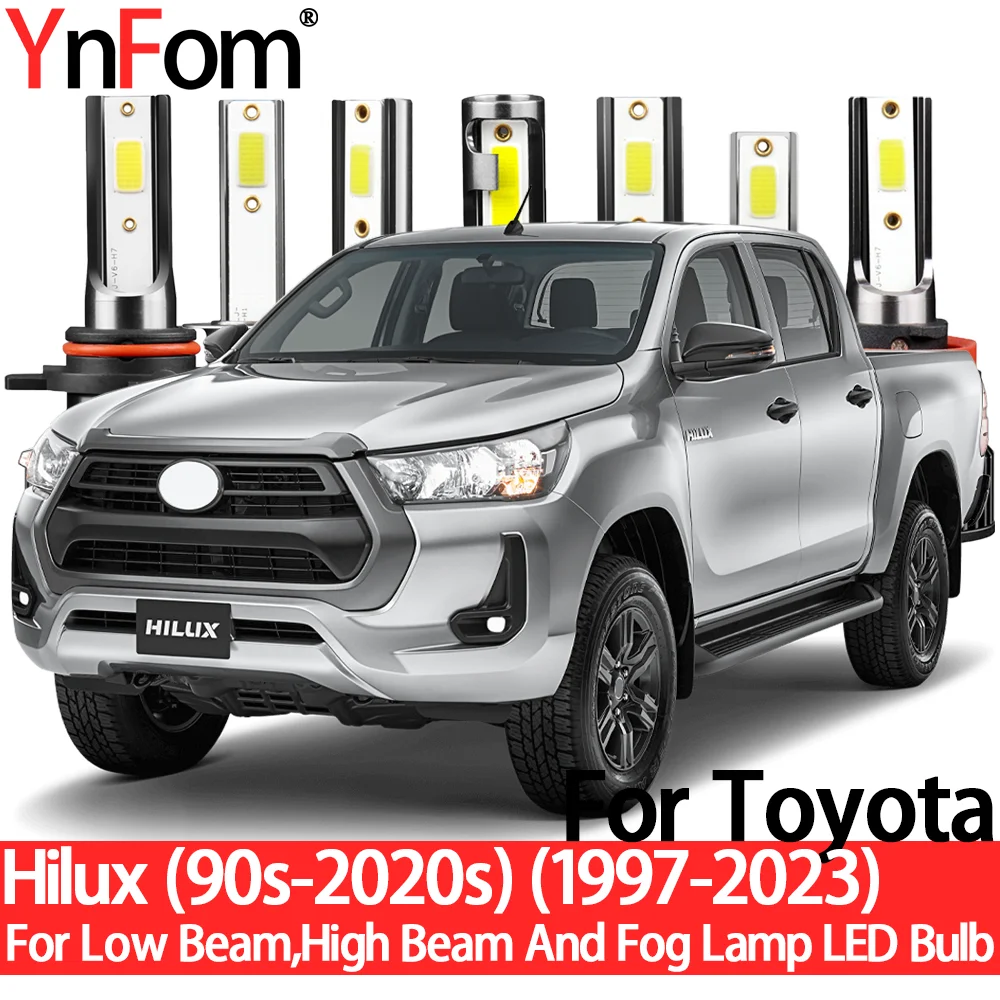 YnFom для Toyota Hilux (90s-2020s) 1997-2023 специальный LED комплект ламп для передних фар ближнего и дальнего света, противотуманных фар, автомобильные аксессуары