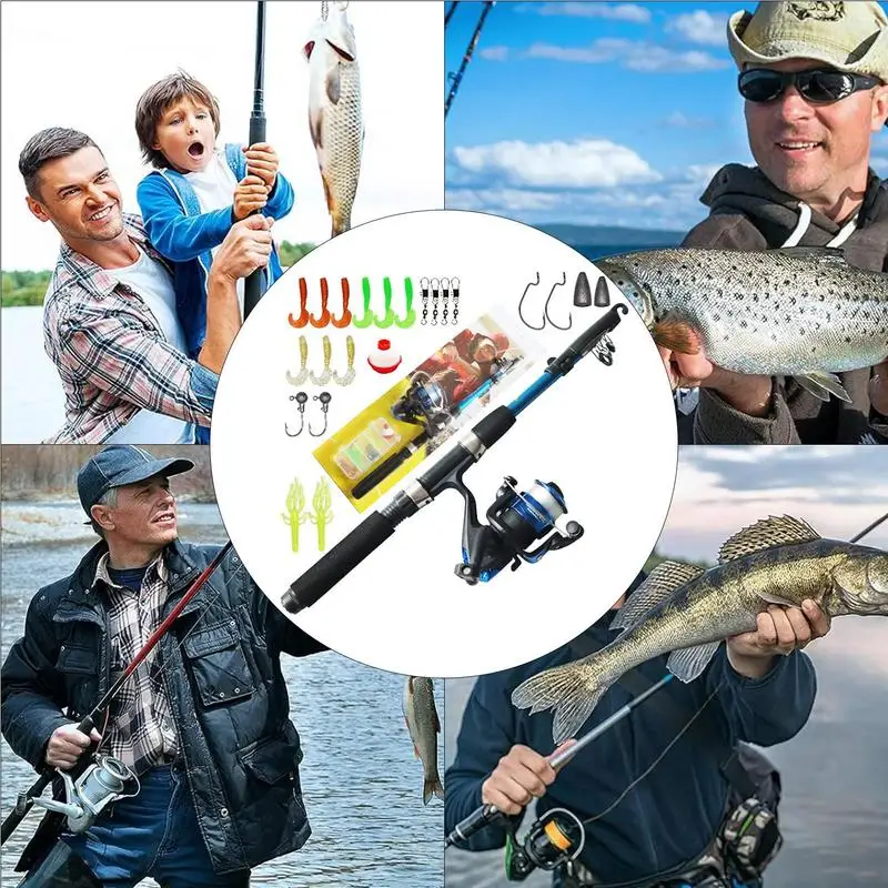 dziecięcy – teleskopowa wędka z włókna szklanego dla dzieci. Mały przenośny sprzęt wędkarski. Lekka do