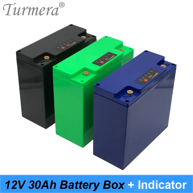 

Turmera 12V 30Ah Battery Box Storage Case with Capacity Indicator Build 48Piece 18650 Battery for Uninterrupted Power Supply 12V