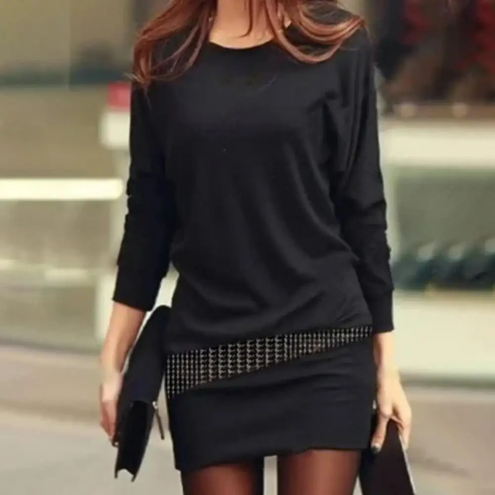 

Female Dress Polyester Mini Dress Womenswear All-match Popular Patchwork Sexy Mini Dress