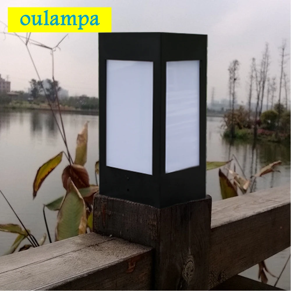 

8LED Solar Pillar Lamp IP65 Waterproof For Park Cortyard Garden Railing Corridor Balcony Decoration Landscape Column Post Light