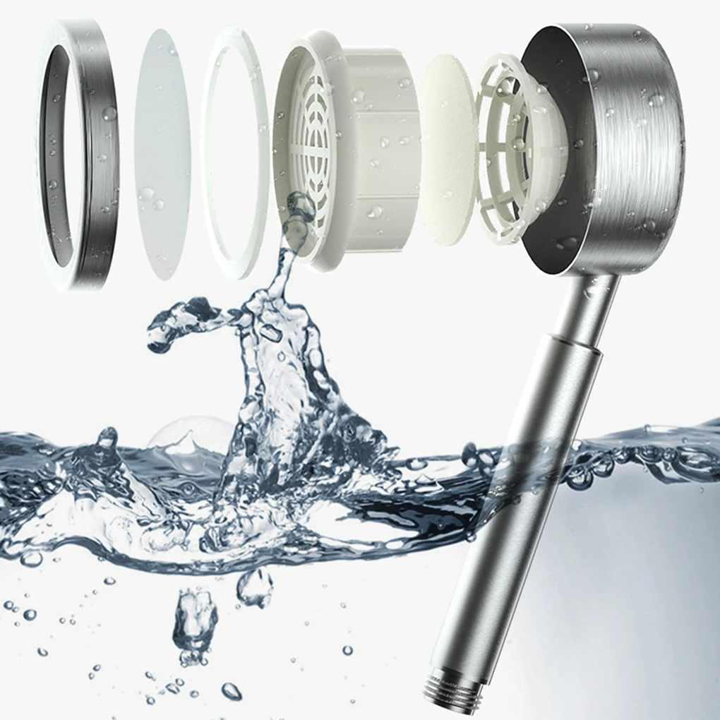 

Stainless Steel Bath Shower Head High Pressure Filter For Water Jetting Showerhead RecabLeght Bathroom Spray Pressurized Nozzle