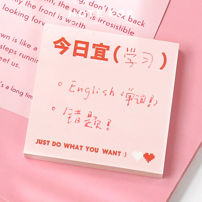 

100sheet Pad Message Sticky Notes Diy Decorative Adhesive Korean Fashion Notepad Planner Paper Memo Stationery Office Supplies