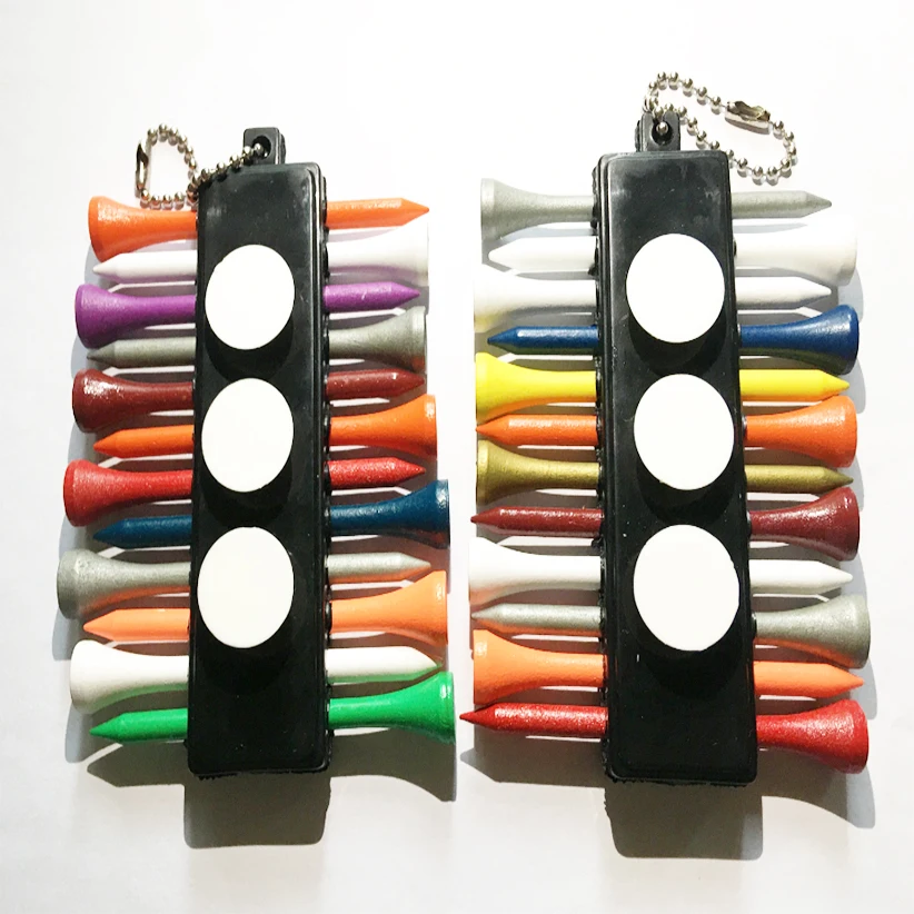 

Зажим для клюшек для гольфа, пластиковый держатель для шариков с крючком, 12 шт. пластиковых тройников/12 шт. деревянных тройников