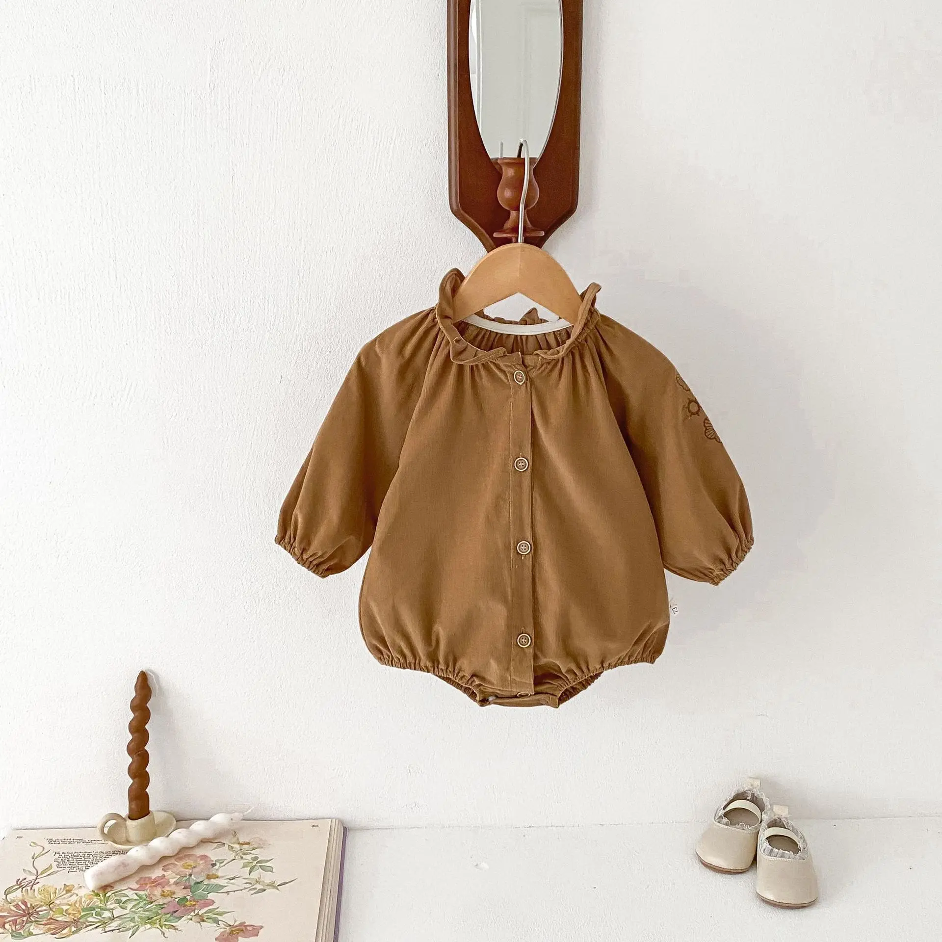 Вельветовая накидка для новорожденных девочек хлопковая одежда комбинезоны