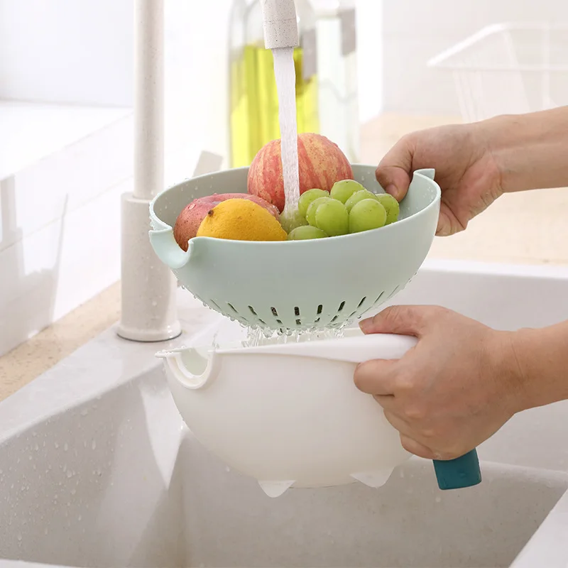 

3-in-1 water-saving balance colander Washing Storage Basket Strainers Bowls Drainer Vegetable Cleaning Colander Tool