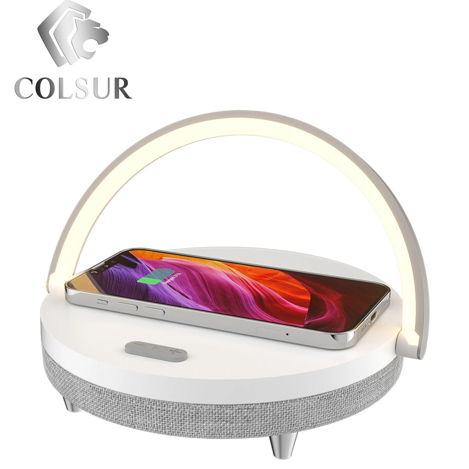 

15W Bluetooth Speaker Wireless Chargers Wood LED Lamp High Power Fast Charging for iPhone 14 Touch Night Light Charge S21 Pro