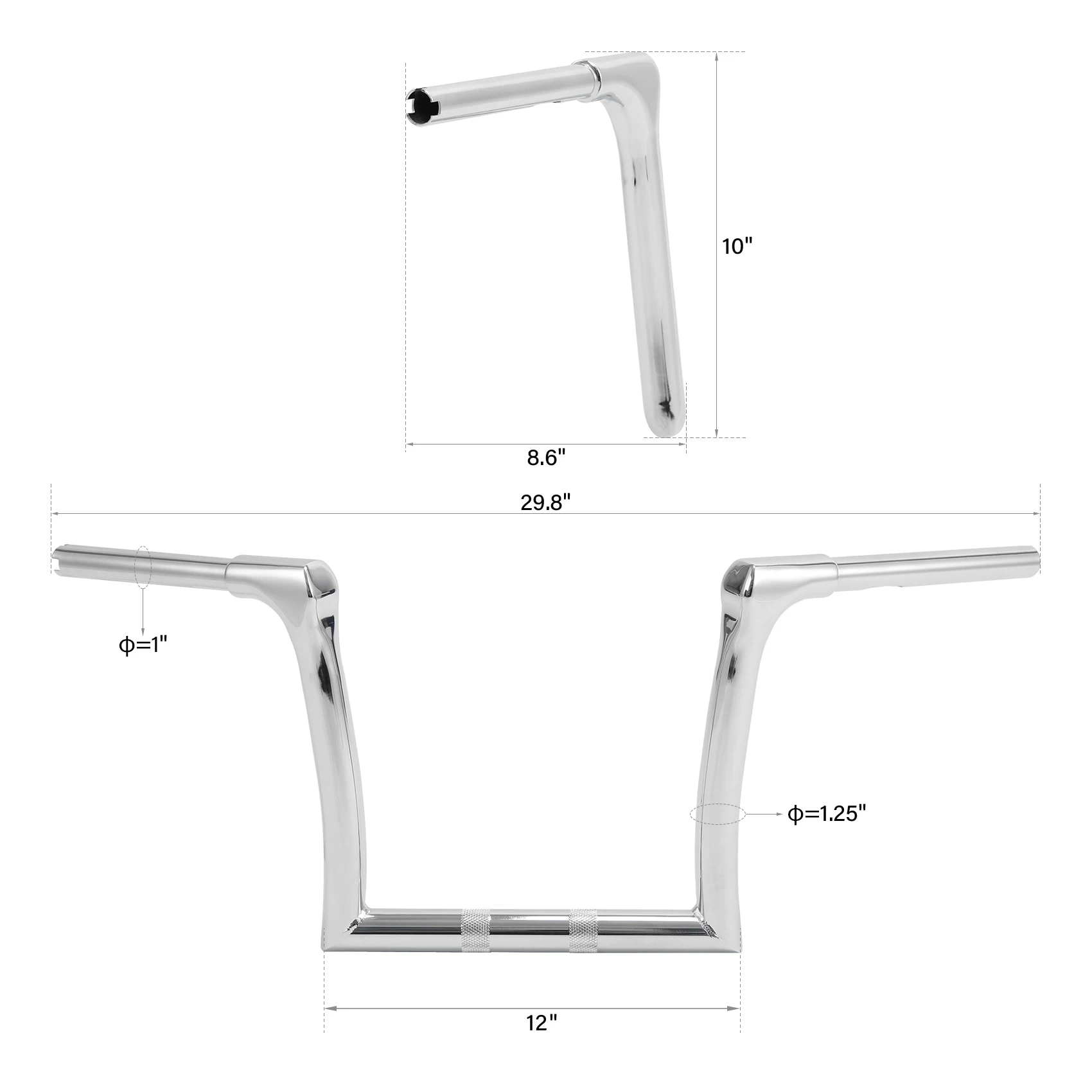 

10 "14" 16 "Rise Ape Hanger Bar 1,25" Руль подходит для Harley Fat Boy Sport Glide Breakout Touring Road King FLHR FLSB FLFB