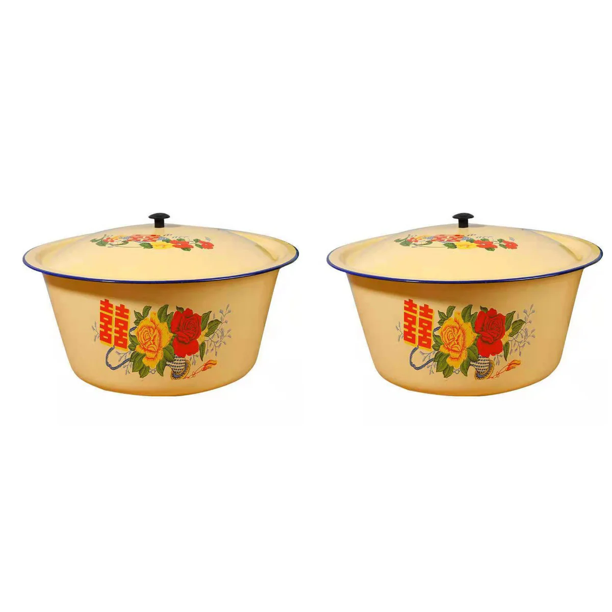 

Bowl Enamel Enamelware Bowls Basin Mixing Pot Camping Soup Storage Vintagedish Kitchen Set Enamels Cerealaccessories Cookware