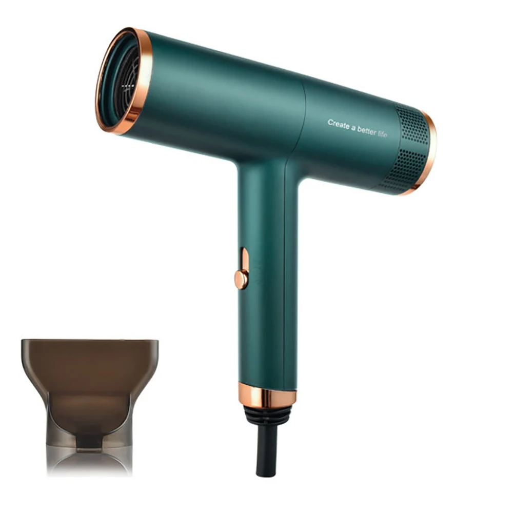 

Professional Hair Dryer 32000RPM Blue Light Negative Ion Powerful Strong Wind 2 Gears Low Noise Blower Nozzle High Speed