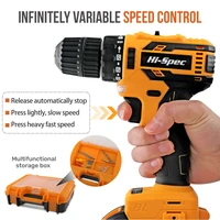 hi spec 18v21v electric screwdriver cordless rechargeable lithium battery drill brushless mini wireless power driver tools