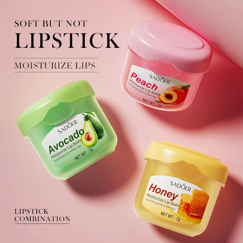 

1PC Natural Peach Avocado Honey Lip Balm Long-lasting Moisturizing Lipstick Anti-drying Hydration Lip Care
