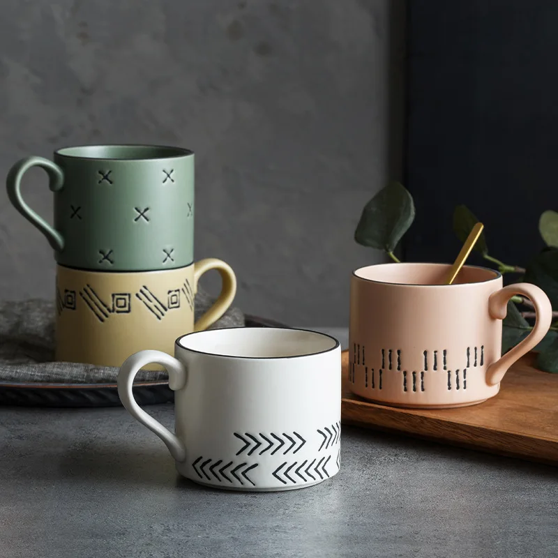 

Ins Net Red Nordic Simple Creative Japanese Tumbler Water Glass Cup Coffee Cups Breakfast Mug Cute Ceramic Mugs Shot Glasses