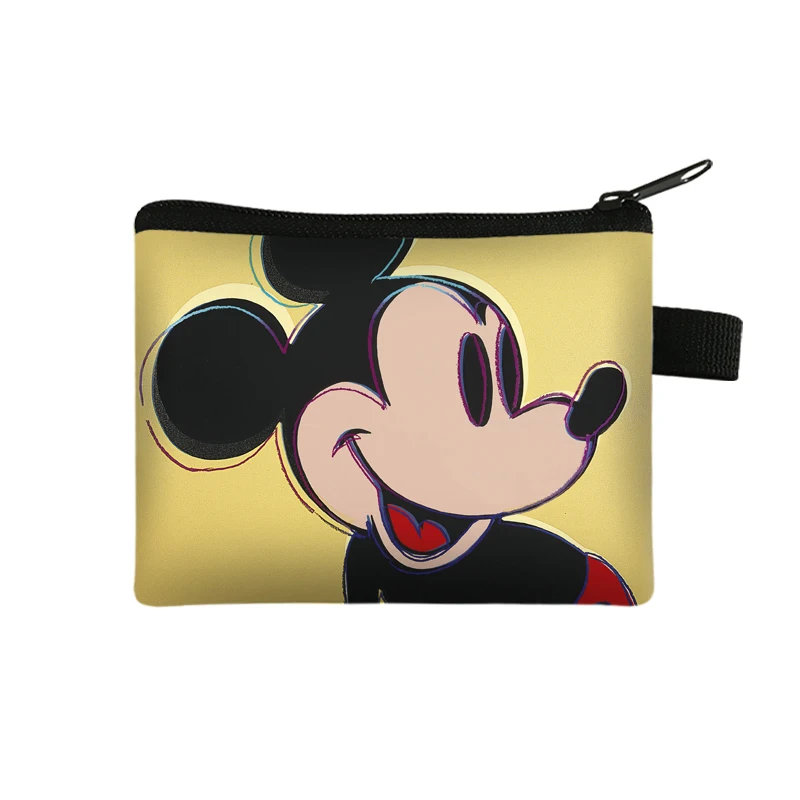 Disney Coin Purse Mickey Anime Kids Wallet Mini Card Holder Printing Coin Storage Bag Key Case Kawaii Coin Bag cartera Pochette
